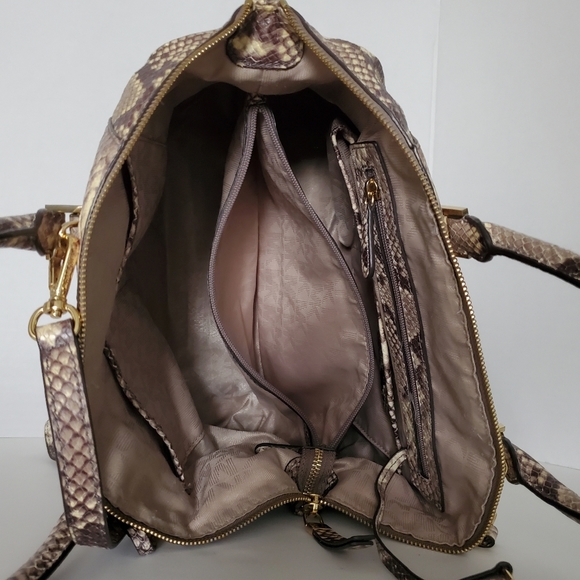 Michael Kors Lenox Python Embossed Leather Satchel - Picture 5 of 5